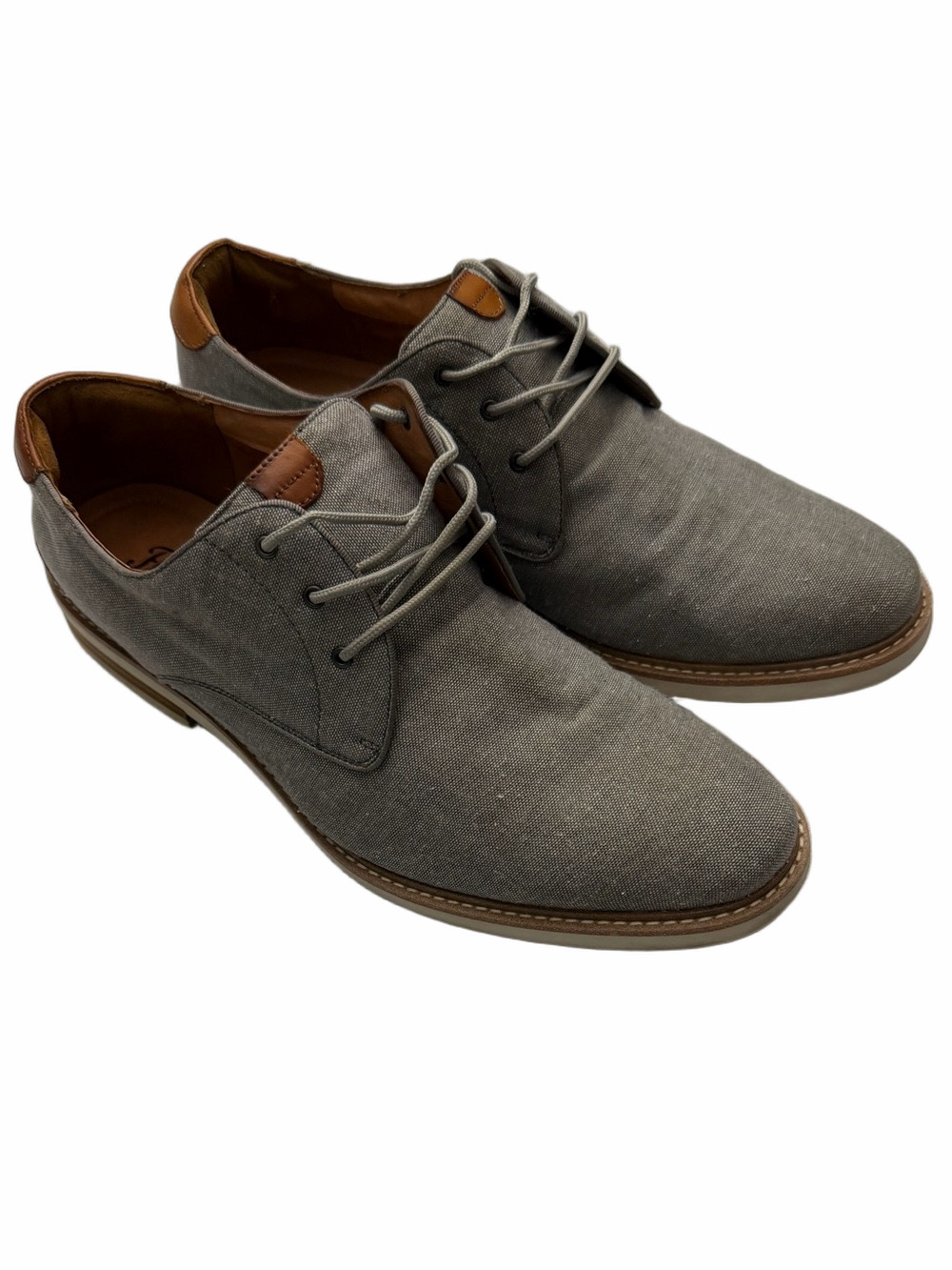 Florsheim Men’s 11.5 Gray Canvas Lace-Up Dress Casual Shoes